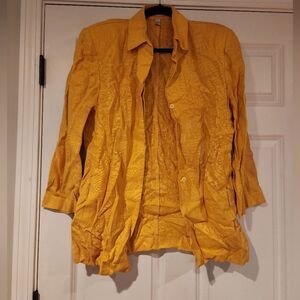 Finity vintage yellow button up blazer jacket Size 12